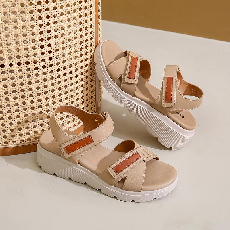 Sports sandals women's summer new flat-bottomed fashion soft-soled Velcro beach shoes women's shoes