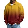 Men Casual Button Down Shirt Golf Pullover V Neck Stand Collar Fashion Fall Sweatshirt
