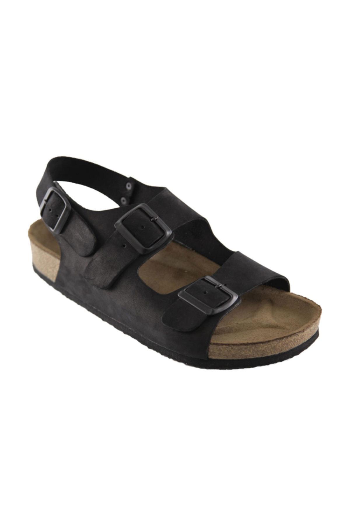 

Phaselis Genuine Leather Black Sandals 41