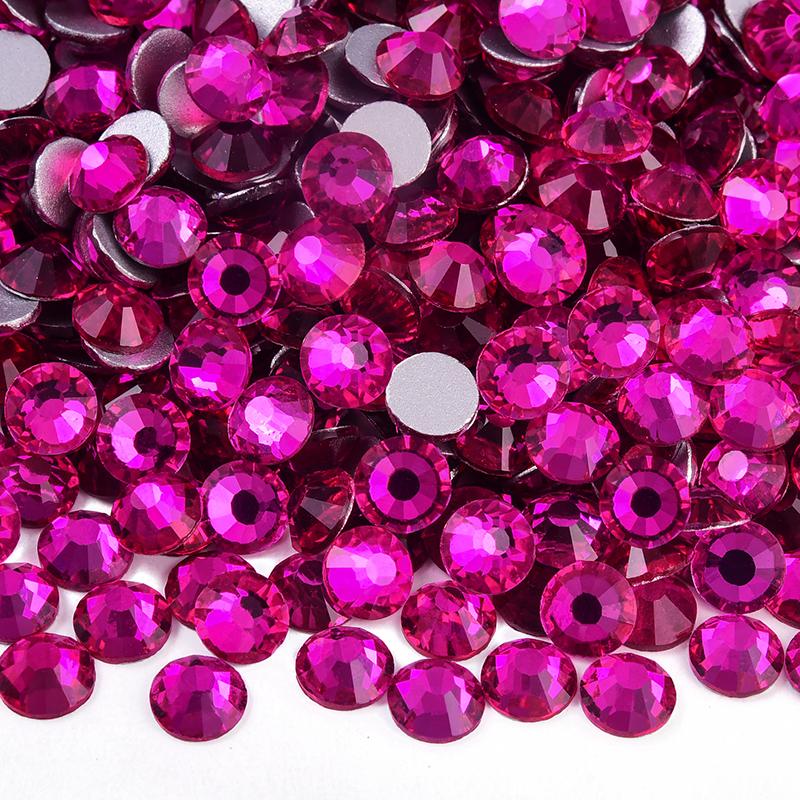 BOBOHOO Wholesale High Quality SS3-SS30 Glass Crystal Rhinestones Non Hotfix Strass Flatback Diamond Nail Art DIY Decorations