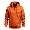 Sky blue Men's Half Zip Hoodie Solid Color Long Sleeve Pullover Sweatshirt Casual Outdoor Hooded Tops With Pocket Autumn Winter