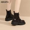 Women's Pointed Toe Mid-Heel Short Martin Boots