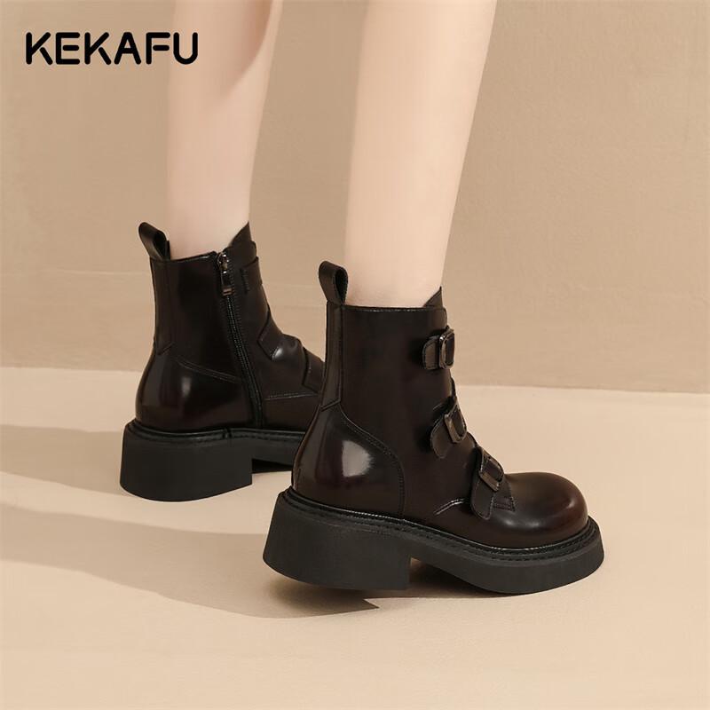 Women's Pointed Toe Mid-Heel Short Martin Boots