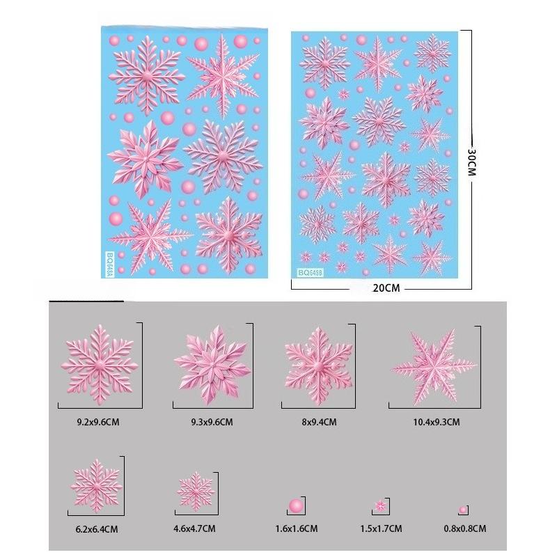 1 folha de adesivos de vidro estáticos de floco de neve, decoração de feliz Natal, decoração para casa, adesivos de janela de floco de neve, papel de parede de ano novo