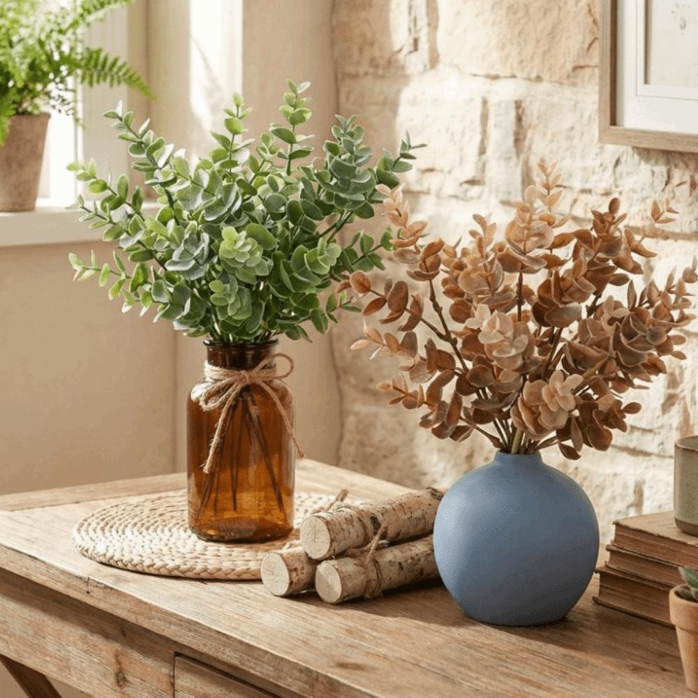 UV Resistant Artificial Eucalyptus Bouquet Lifelike Faux Flower Bouquet  Wedding Decoration