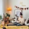 Elegant Birthday Decorations for Men: Number Balloons and High-Class Atmosphere for Husband or Boyfriend's Surprise Party.