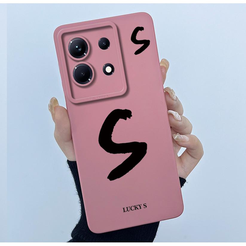 For Infinix Note 30 5G X6711/Note 30 Pro/30 VIP/30i/Note30 X6833B Case Lucky Initial Letter Soft Silicone Back Cover Phone Case