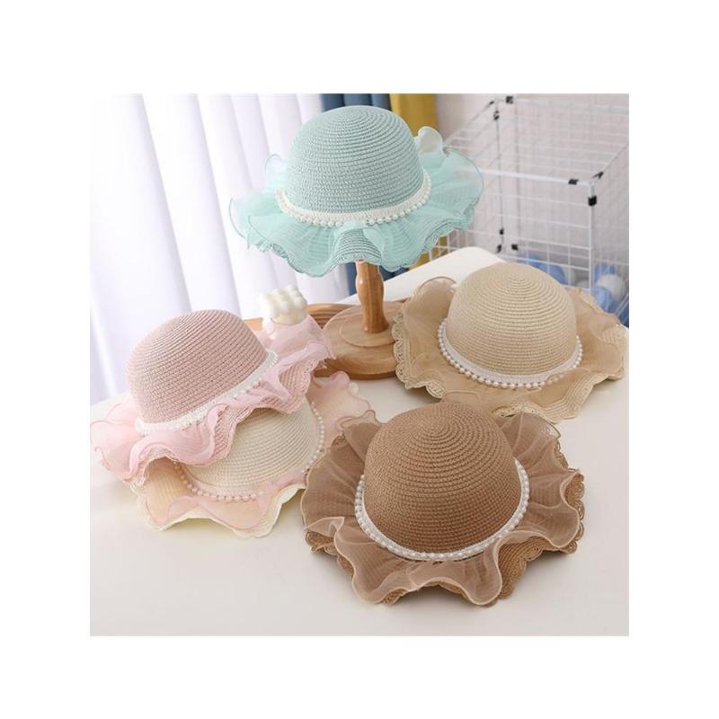 Strohhut für Kinder Sommer Mädchen Strandhut Kinder Sonnenhut Mädchen Sommer Strohhut Tasche Set Sonnenschutz Japan