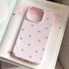 Ins Pink Blue Polka Dots for Apple 16 Mobile Phone Case for IPhone17pro Max Korean Style 14 Soft Case 13 Simple