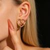 1 Paar Ohrstecker Verdrehtes Herz Design Ohrstecker Gehämmert Textur Piercing Ohrringe für Damen Pendeln Dating Schmuck Geschenk