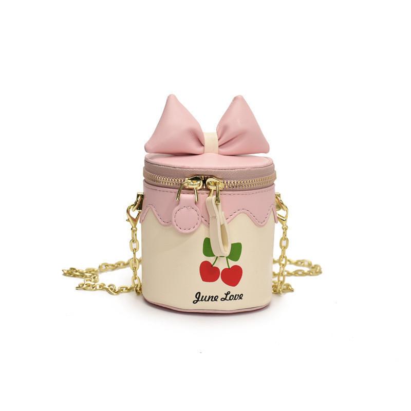 

Pu Material Small Bucket Bag For Girls With Simplistic Design For Daily Use рожевий