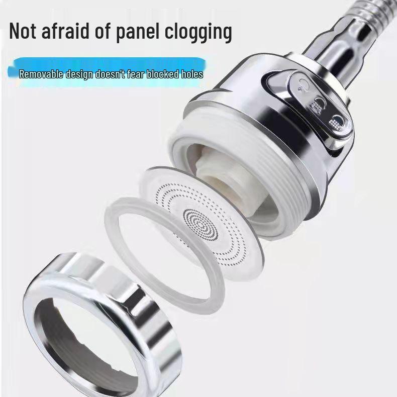 Universal Rotatable Splash-Proof Faucet Extender for Kitchen Sink