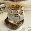 3 Styles Vintage Enamel Drop Oil Irregular Wave Acrylic Bracelet for Women Boho Geometric Stackable Wide Cuff Bracelets Jewelry