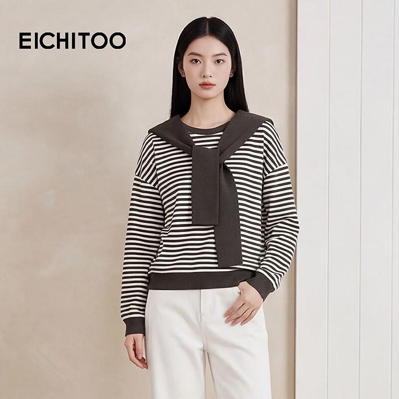 EICHITOO Women s Classic Striped Knit Top M