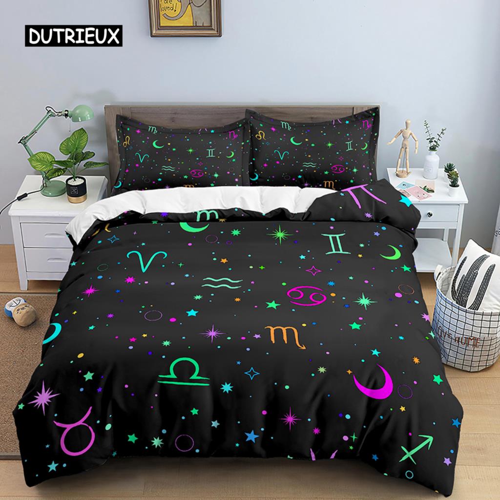 Neonfarbenes Bettbezug-Set King Regenbogen-Farbverlauf Kürbis Bettwäsche-Set Mikrofaser Steppdeckenbezug Halloween-Thema Einzelner Bettdeckenbezug