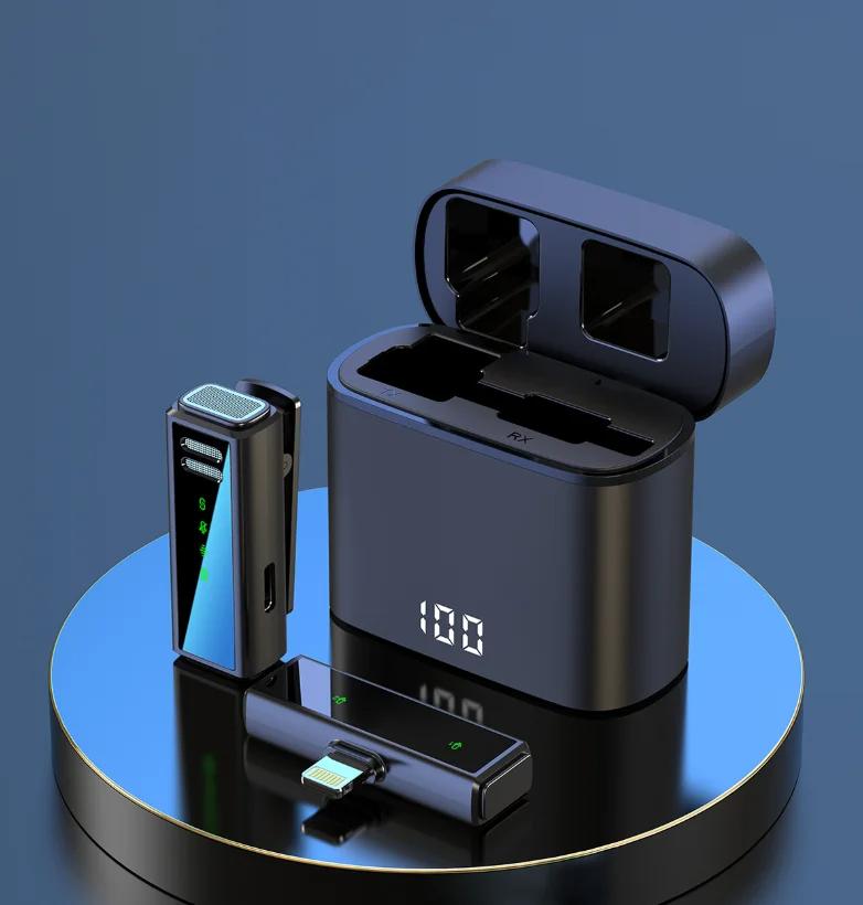 J88 Professional Wireless Lavalier Microphone With Charging Box Portable Noise Reduction Audio Recording For iPhone Android PC