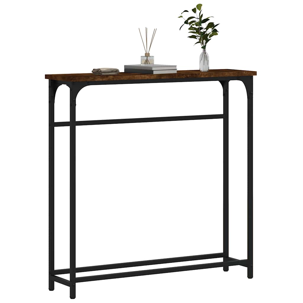Console Table Smoked Oak 75 x 19.5 x 75 cm Wood Based Panel
