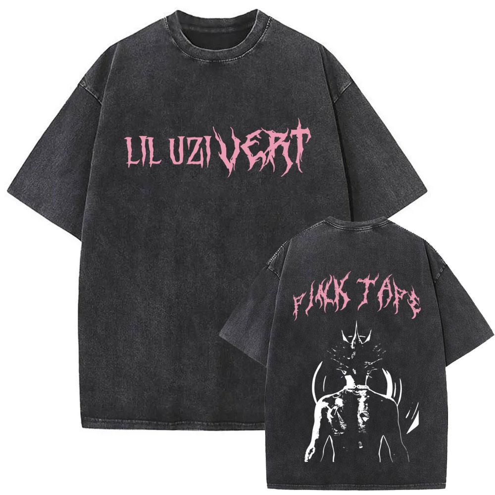 Washed Rapper Lil Uzi Vert Vintage Graphic T Shirts Men Women Hip Hop Short Sleeve Oversized Streetwear Fashion Tshirts Unisex