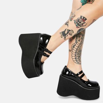 Scarpe da donna Creepers Pu Flats Pelle Platform JK Mary Jane Ankle Student Goth Ladies Loafers