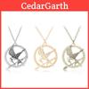 Collier Geai Moqueur Élégant en Alliage Doré Pendentif Oiseau Géométrique Tendance Printemps 2022