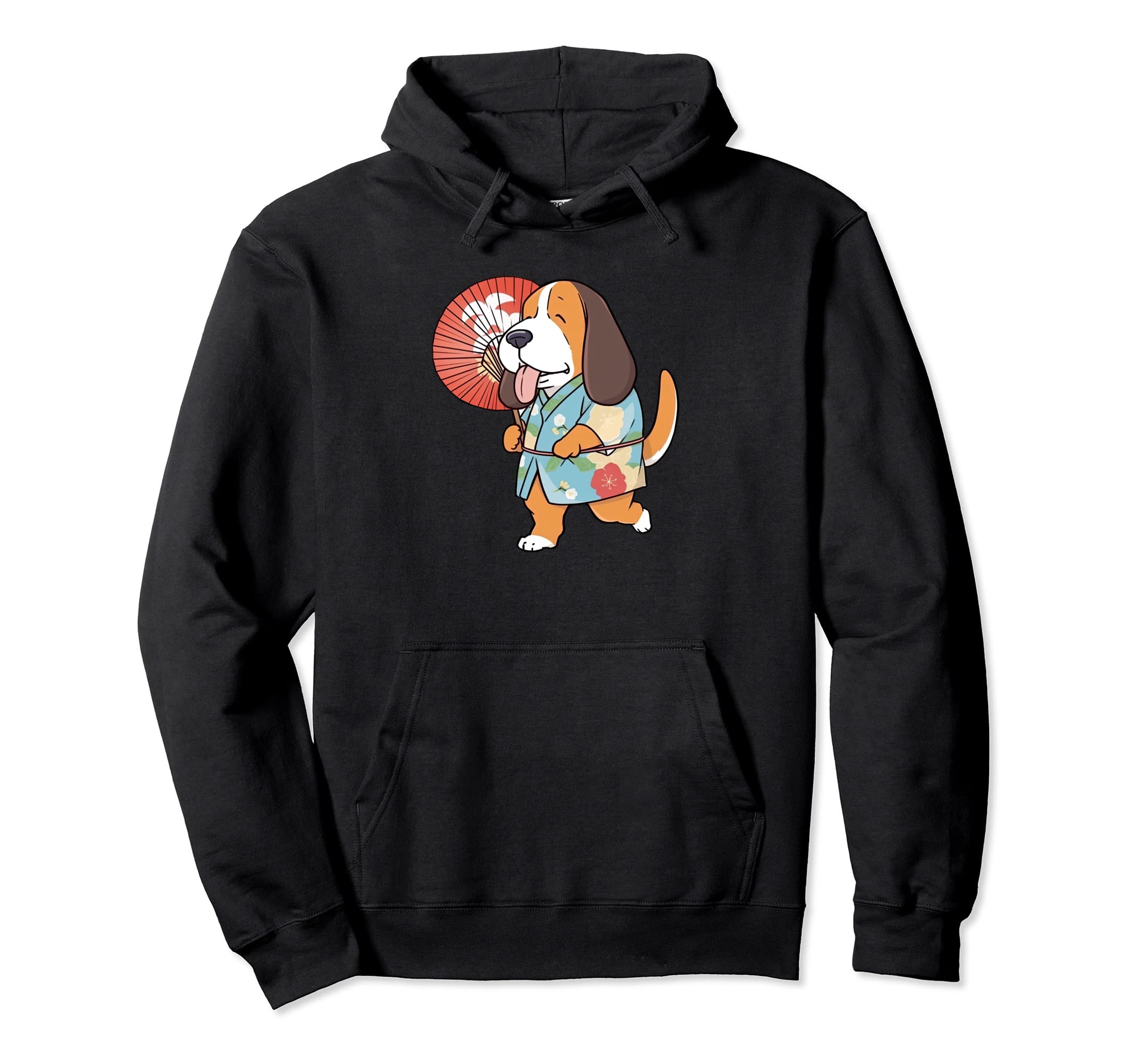 

Basset Hound Yukata Funny Dog Summer Festival Hoodie чёрный