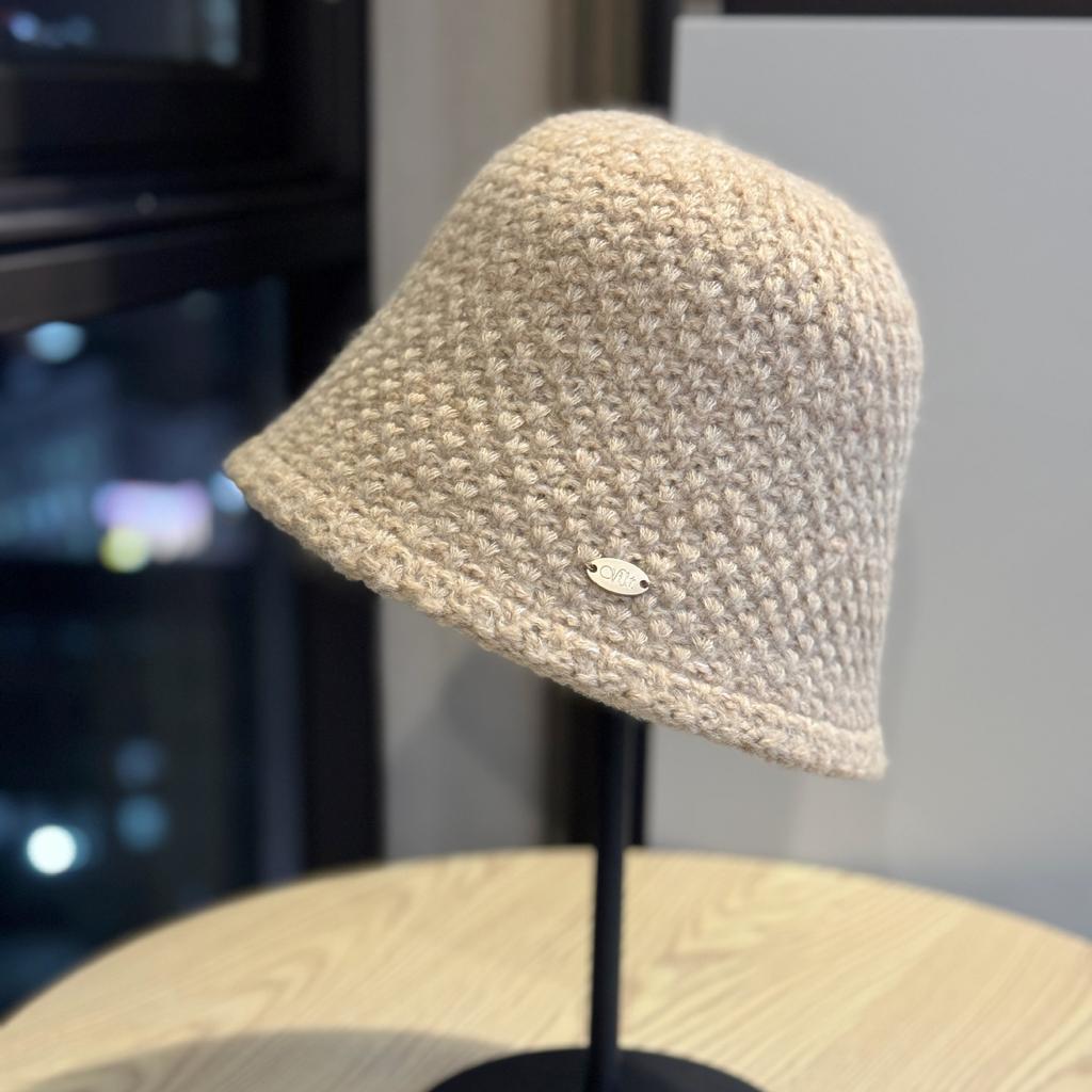 Bunter Farbverlauf Gestrickte Beckenmütze Herbst und Winter Schlichte und Vielseitige Fischerhut Wärme Ohrenschutz Temperament Eimerhut