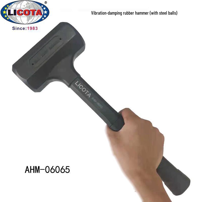 LICOTA Shockproof Non-Elastic Rubber Mallet with Steel Balls for Tile and Champagne Decoration 45mm