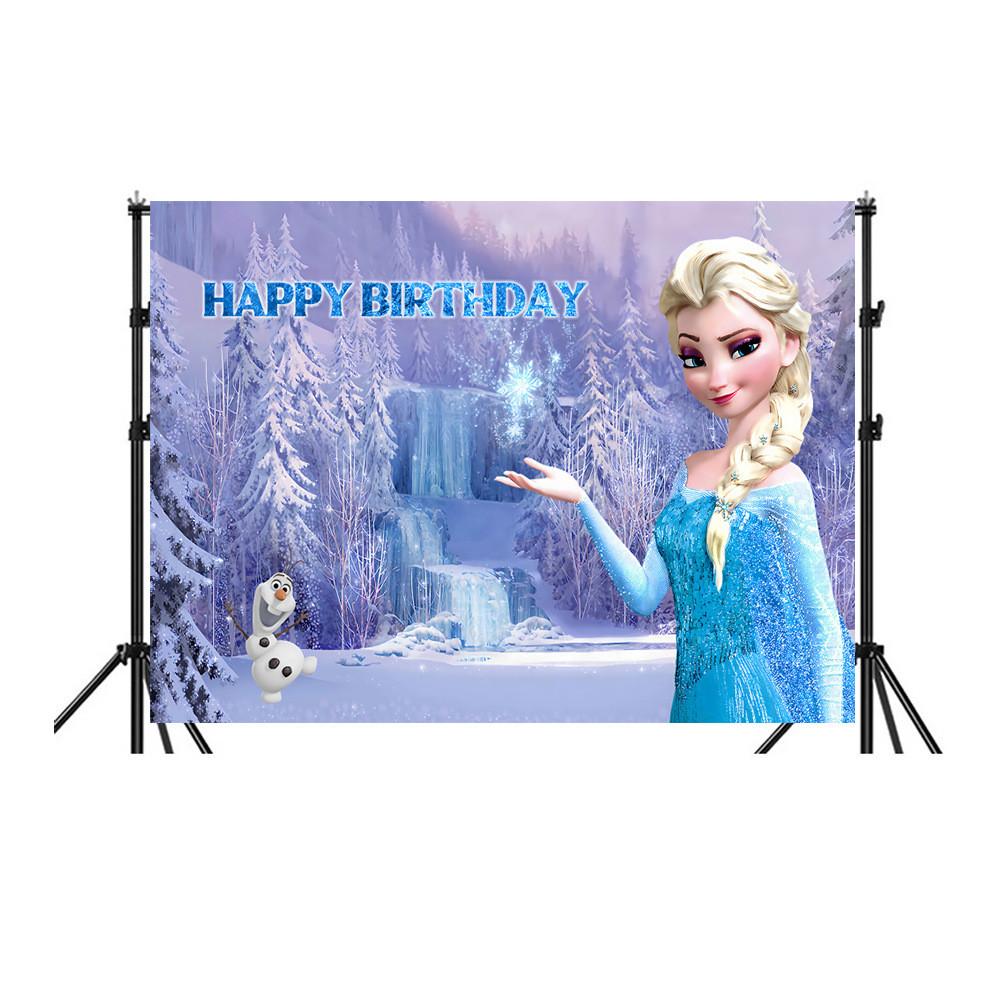 Frozen Background Decoration Banner For Festive Events With Cartoon Design For Party Decor