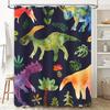 Vibrant Dinosaur Shower Curtain Waterproof Fabric Design for Bathroom Decorations 71x72 inches