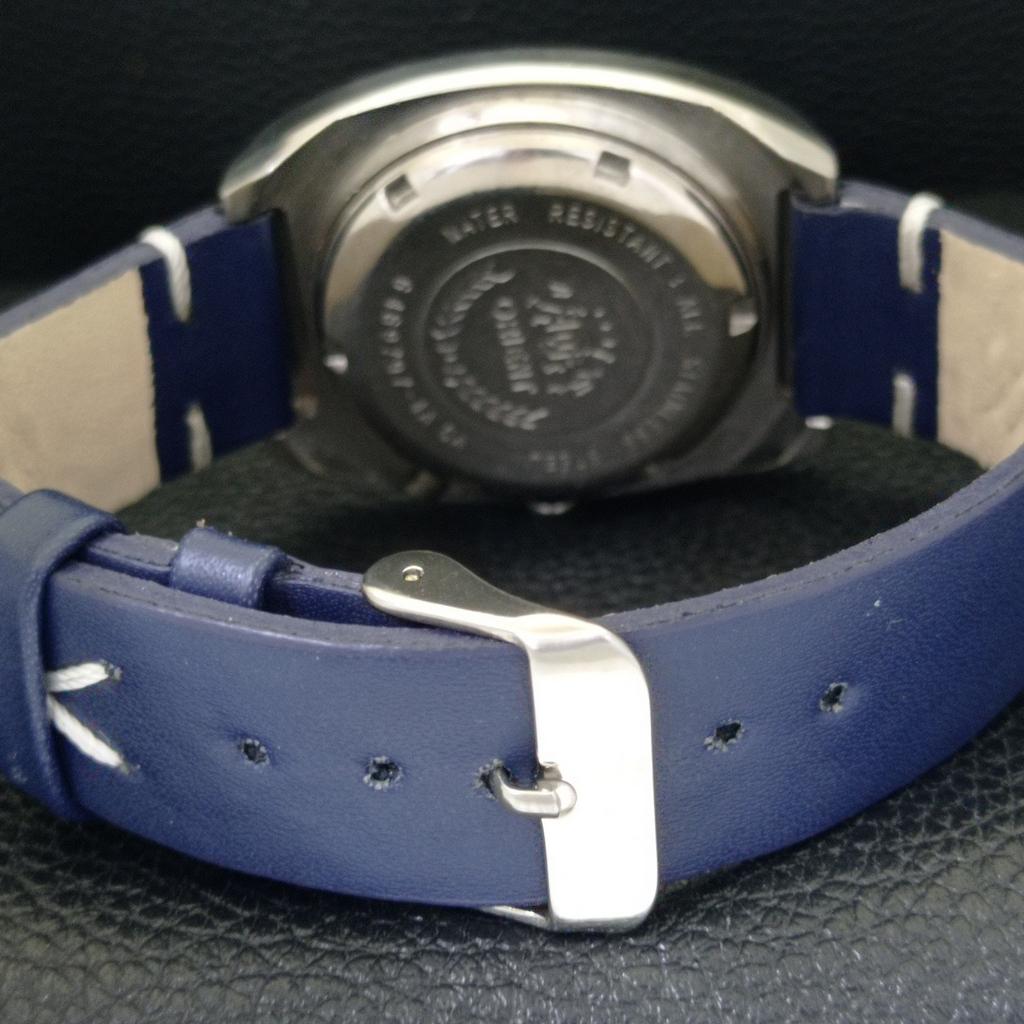 JAPAN VINTAGE ORIENT AUTOMATIC 46941 MENS BLUE COLOR DIAL WATCH A701853-5 R207-a701853