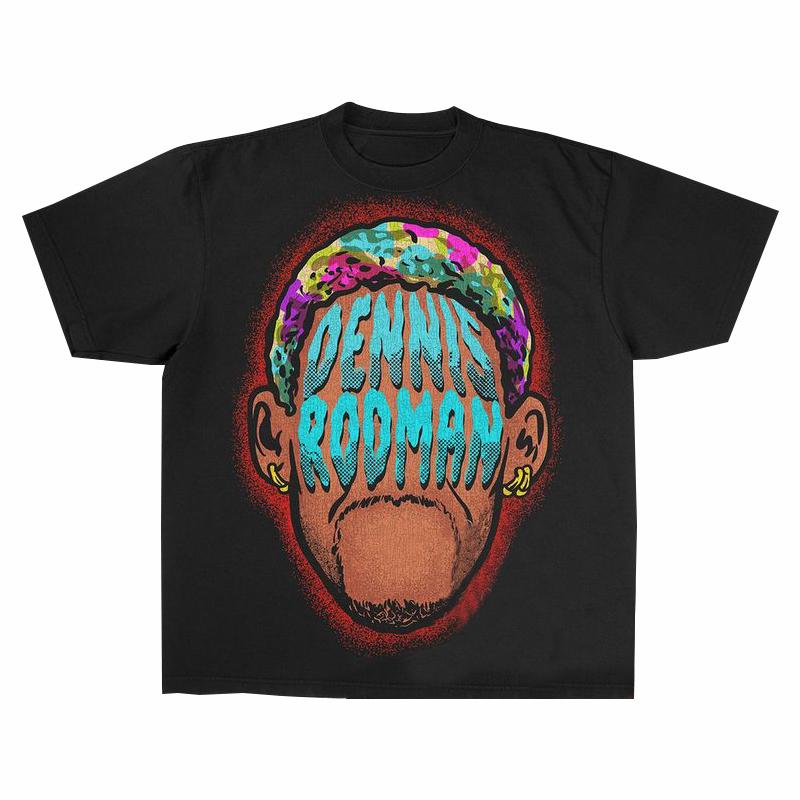 

Летняя винтажная футболка DENNIS RODMAN в американском винтажном стиле с принтом Родмана, мужская и женская нишевая свободная хип-хоп уличная футболка с коротким рукавом 4XL