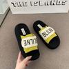 Fashion Velcro Muffin Thick Bottom One-word Drag Wear Versatile Height-increasing Sandals 2025 New Slippers Women's Summer