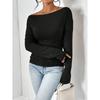 Sexy Off Shoulder Long Sleeve T Shirt Women Solid Color Casual Slim Top Lady Spring Autumn Basic Tees Korean Style Youth Blouses