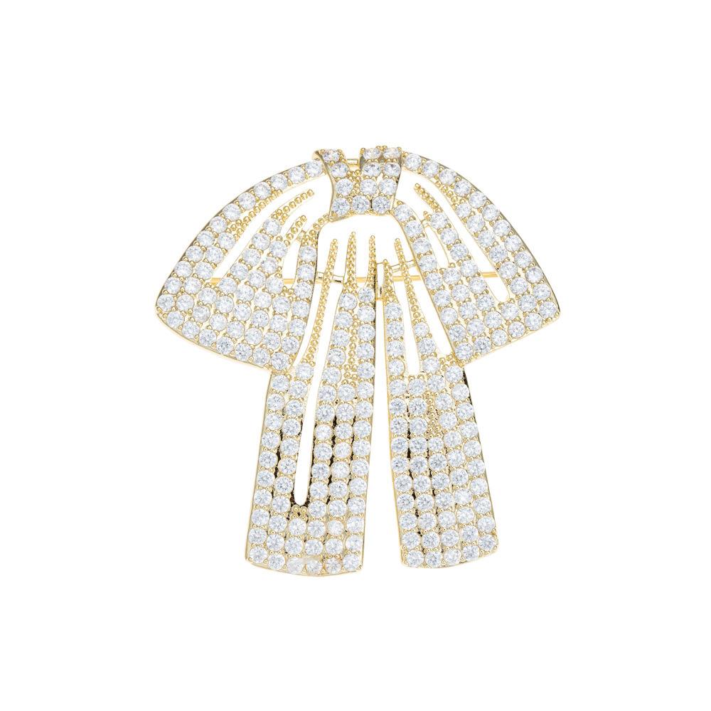 Big Bow Brooch High-End Femininity Versatile Diamond Corsage Niche Design Pin Suit Accessories