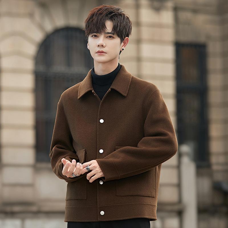 Coat Men's Spring and Autumn New High-end Wool Woolen Jacket Non-double-sided Woolen Cashmere Winter Clothing