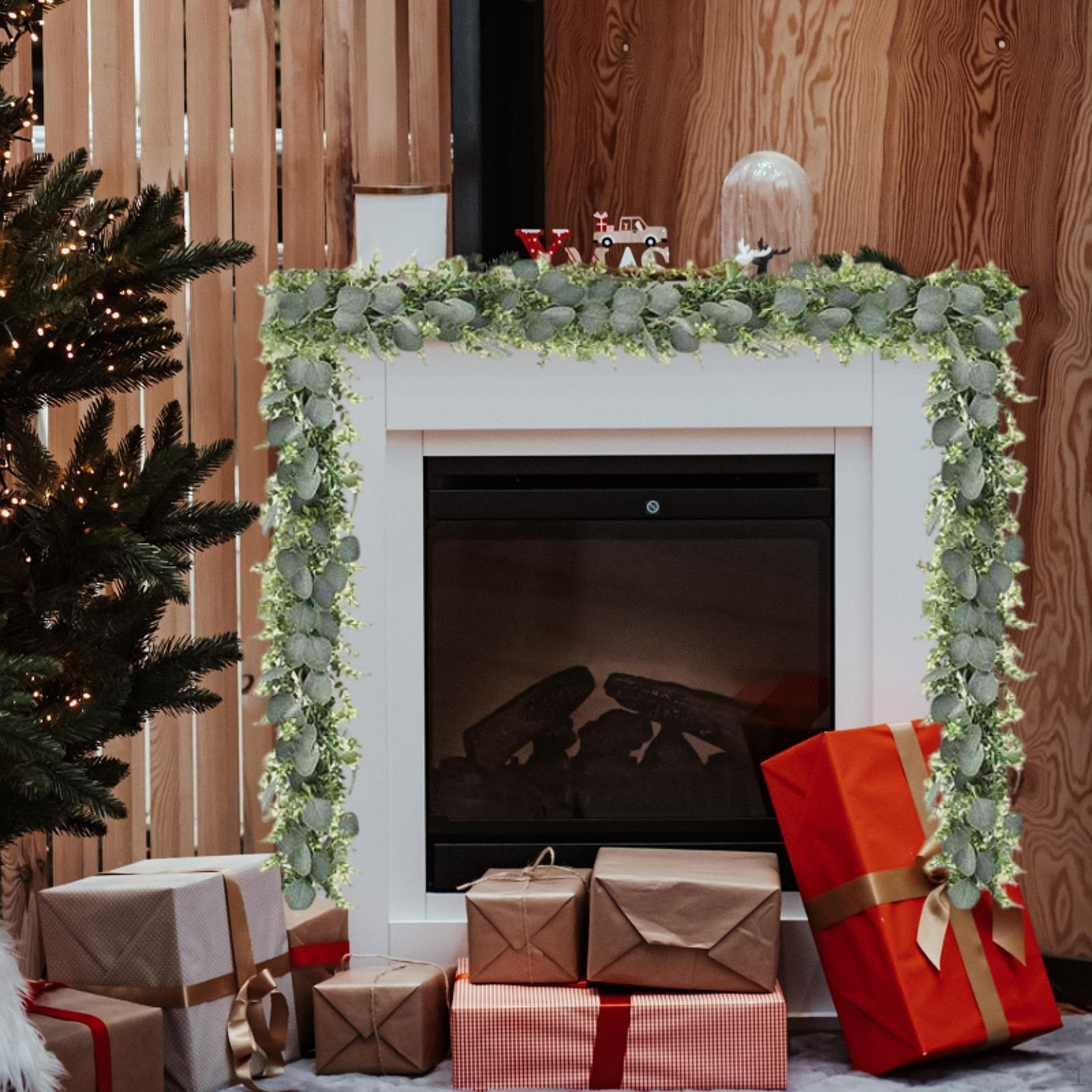 

180 см искусственная гирлянда из листьев эвкалипта для окна камина свадьба рождество Style B