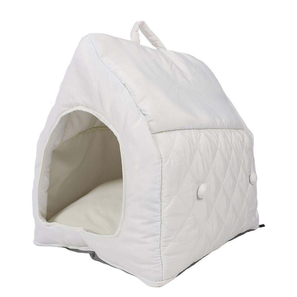 Four Ssons Pet House with Constant Temperature Hting Pad Detachable Washable Cover 35C to 55C Soft Overht Prevention Auto Power Off Cat Cave