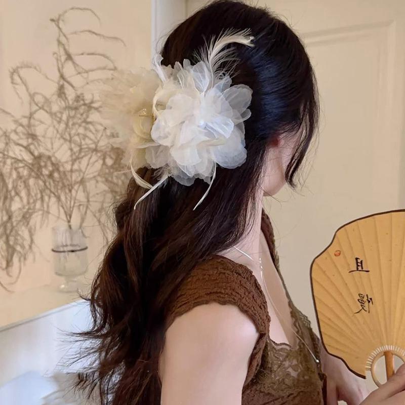 Clip Fiore Piuma Perla Francese Donna Dolce Clip Squalo Accessori Capelli
