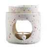 Elegant Colored Dots Ceramics Essential Oil Burners with Removable Bowl and Tealight Holder Spoon for Aromatherapies