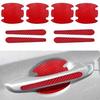 8Pcs Red Wear Durable Car Door Handle Bowl Sticker Waterproof Protector Cover