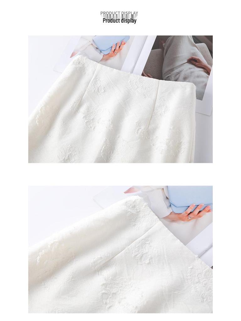 New 2026 Chinese Style Frog Button High-Waisted A-line Jacquard Skirt - Retro and Versatile for Women In Spring