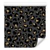 Gold Leather Graphite, Black and Ochre Wallpaper for Living Room and Bedroom 50x1000