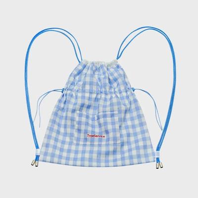 Checkered Button Pocket Bag [Sky Blue]