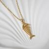 Fashion Unique Fish Bones Pendant Necklaces for Women Zirconia Necklace Wedding Party Jewelry Accessories