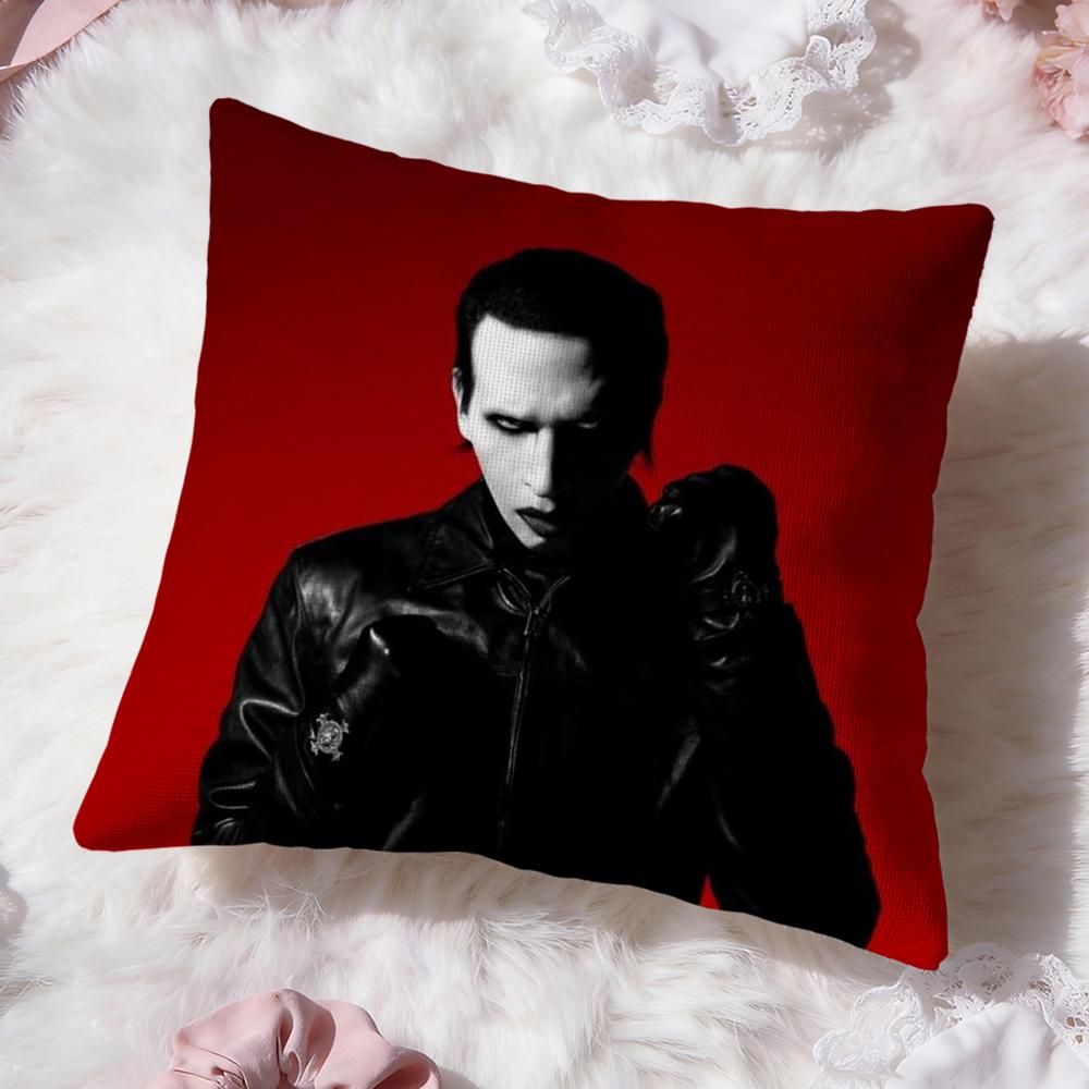 Federa Cuscino Singer M-Marilyn M-Manson Comfort Premium Design Reversibile Due in Uno per Qualsiasi Stanza e Interno Auto