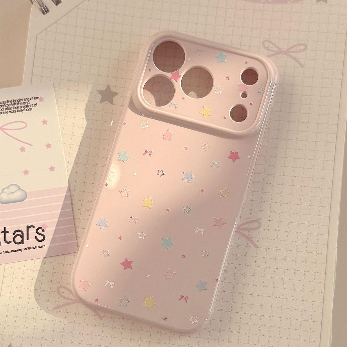 

Dopamine Star Heart-shaped Border Phone Case for iPhone 11, 14, 15, 16, 17 PRO MAX - Women s Model iPhone 15 Pro