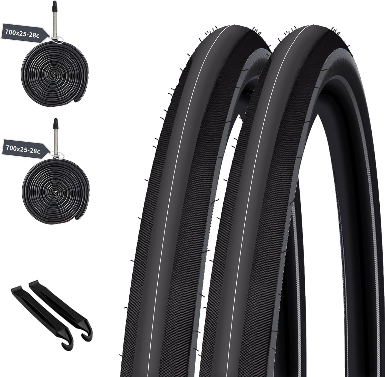 

ZMZZZX 2-Pack Road Bike Tires 700c Bicycle Tires: 700x25C/28C Set Folding Replacement Tires, Smooth, Wear-Resistant, Grip (700*25c)