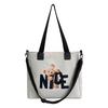 Bolso Tote de Lona Oxford para Mujer con Estampado de Letras Suave para Hombro Uso Diario