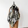 Geometric simplicity contrasting colors double-sided imitation cashmere scarf winter high-end warm shawl