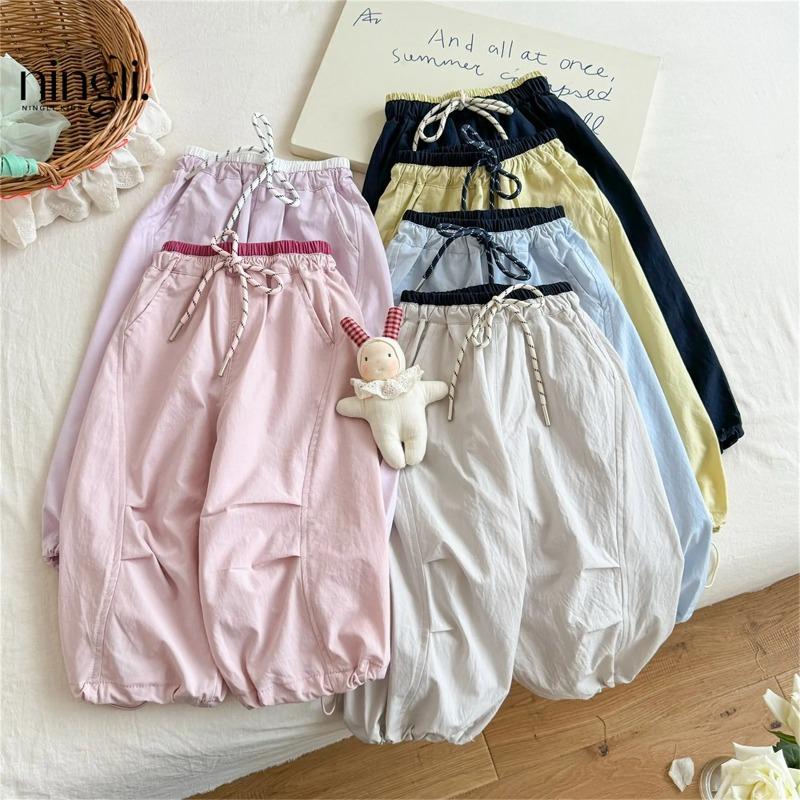 Frühlings-Mädchen Freizeithosen Kinder Lockere Hosen Baby-Mädchen Einfarbige Haremshosen Baumwolle Kleinkind Hosen Kinderkleidung